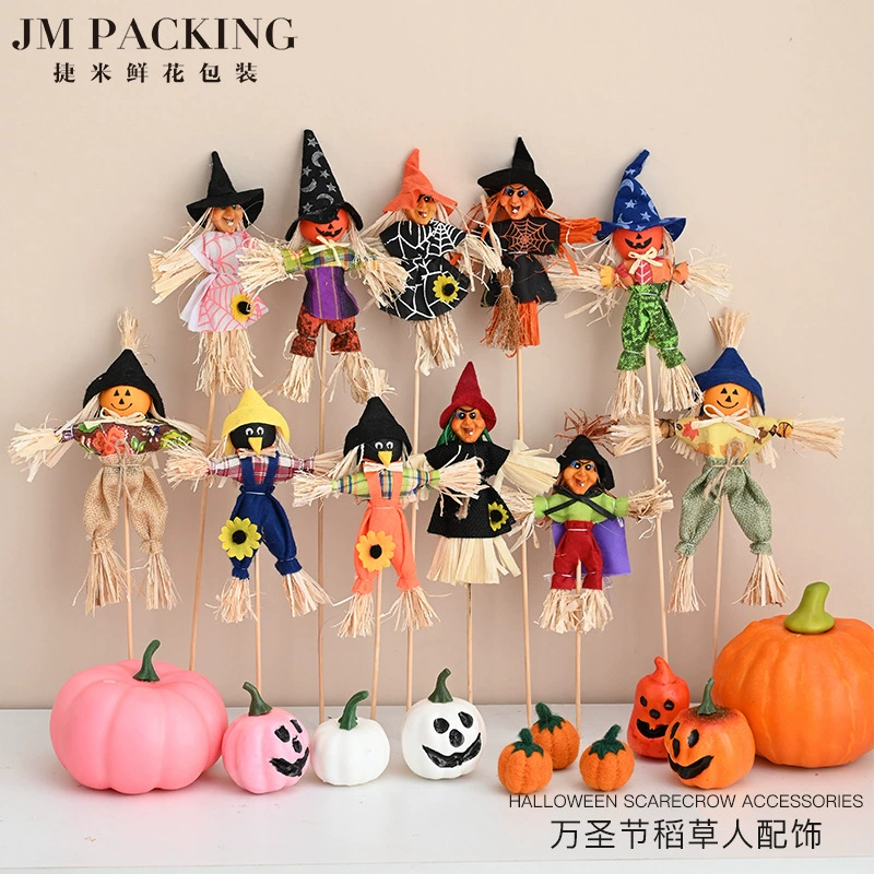 Хэллоуин Страшный Стрекоза Ведьма Тыква Забавный Букет DIY Цветочный Букет Упаковочные Материалы Праздничная Атмосфера Украшения