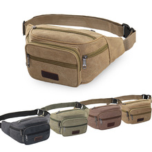 新款户外大容量男士腰包多功能帆布腰包女士生意收银包手机腰包