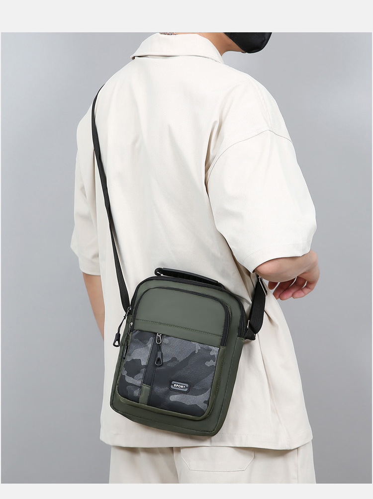 179g Weight Polyester Lining Material Sewing Thread Fashion Element Zipper Closure Type Sling Strap Strap Type Shoulder Bag Bags Type Casual Occasion Oxford Cloth Material Camouflage Pattern All Seasons Season Men's Gender Streetwear Style Square Shape Men's Camouflage Oxford Cloth Sewing Thread Zipper Shoulder Bag 12