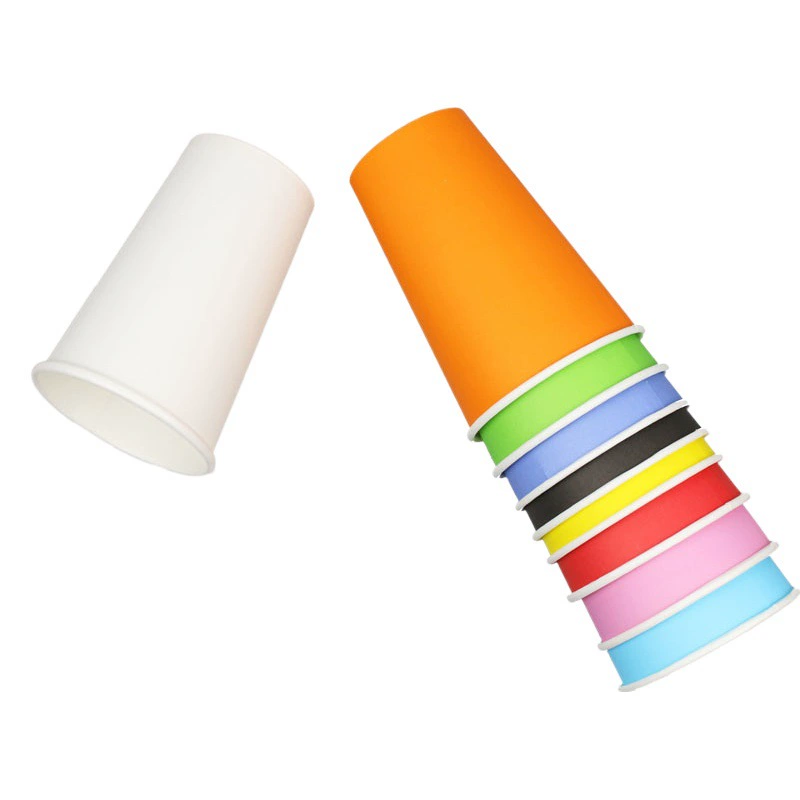 Большой бумажный стаканчик цветной 500ml16A оптовый цветной бумажный стаканчик большой ручной работы DIY утолщенный детский сад построить 90