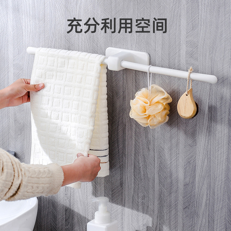Towel Rack Without Punching Holes Bathroom Bathroom Suction Cup Hanging Rack Bath Towel Rack Household Scandinavian Simple Creative Storage Rod