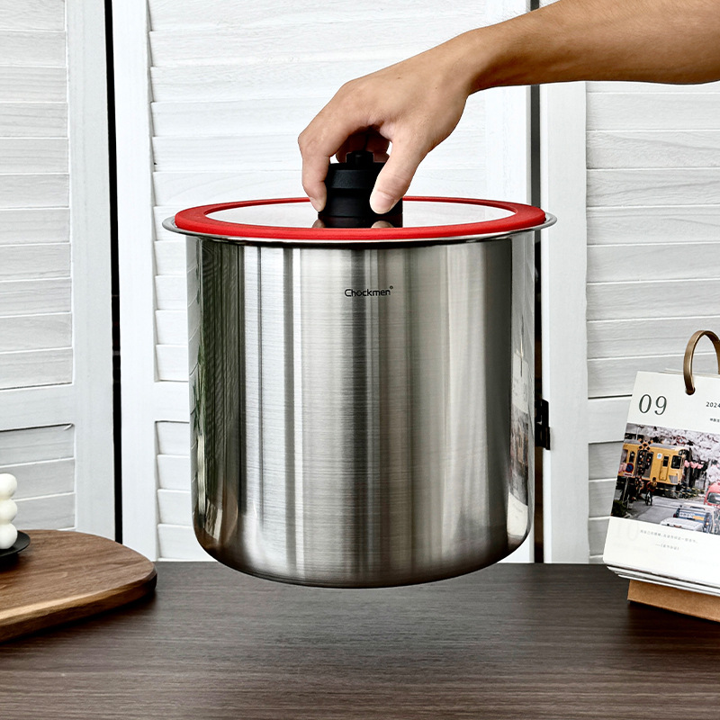 Chockmen Zhuo Deming 18 / 10 tanque de almacenamiento sellado multipropósito de acero inoxidable a prueba de humedad a prueba de insectos barril de arroz de 20 kg