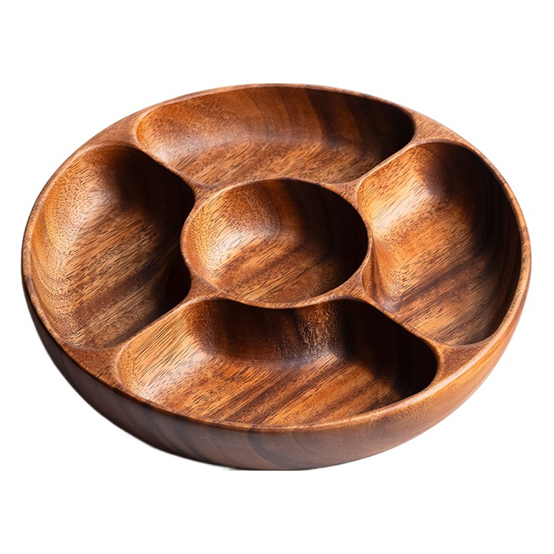 Xiangsi madera Placa de fruta seca hogar bandeja de madera maciza rectangular té tuerca fruta Placa de color de alto valor rejilla placa