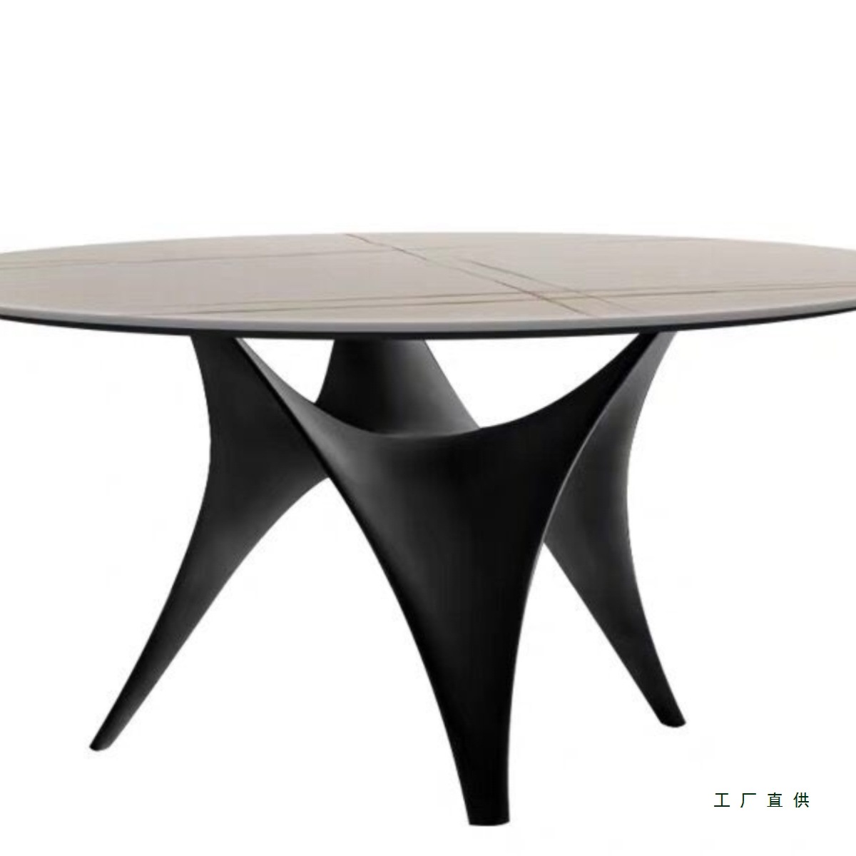 现代简约圆桌 时尚餐桌 餐厅休闲餐台 客厅样板房玻璃桌子洽谈桌