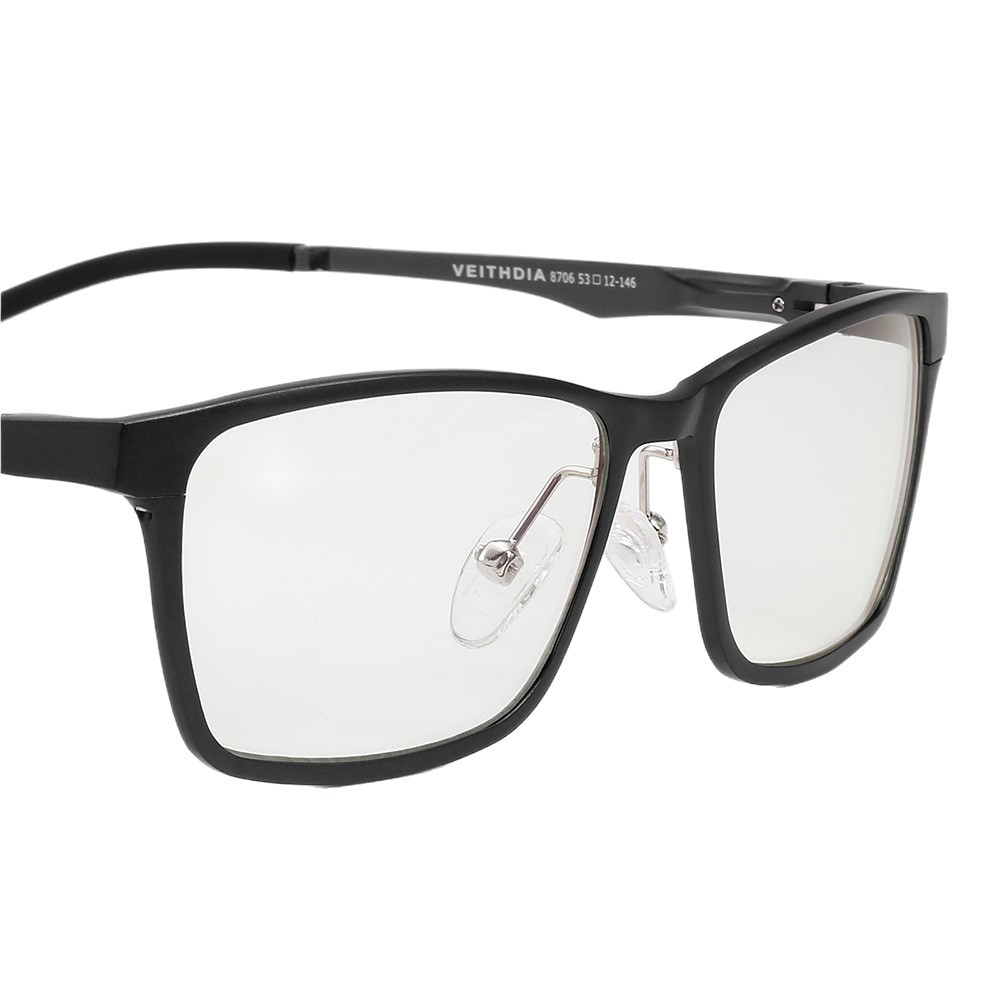 Marco de apertura de marco completo aluminio magnesio anti-luz azul espejo óptico de miopía marco hombre cuadrado simple negocio cómodo 8706