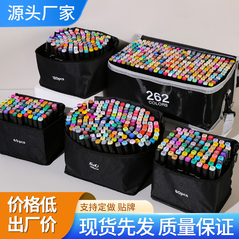 TOUCH barras negras de alcohol aceitoso lápiz de marcado de secado rápido 80 120 168 204 262 pincel de marcado de color papelería