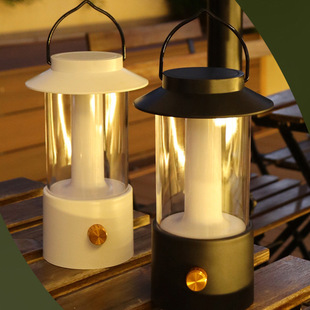 New Cross-border Camping Lamp Rechargeable Night Lamp Table Lamp Outdoor Camping Retro Lighting Camp Lamp Home Atmosphere Lamp