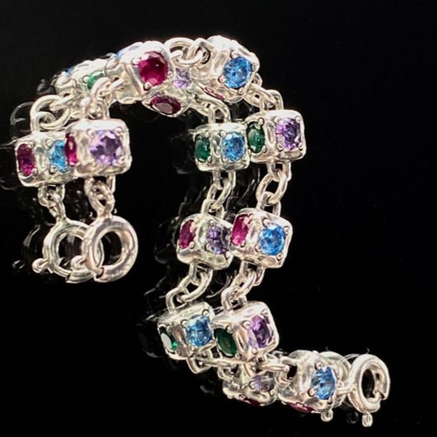 Copper Material Square Pattern Inlay Design 1 Piece 80MM Copper Zircon White Gold Plated Square Extension Chain