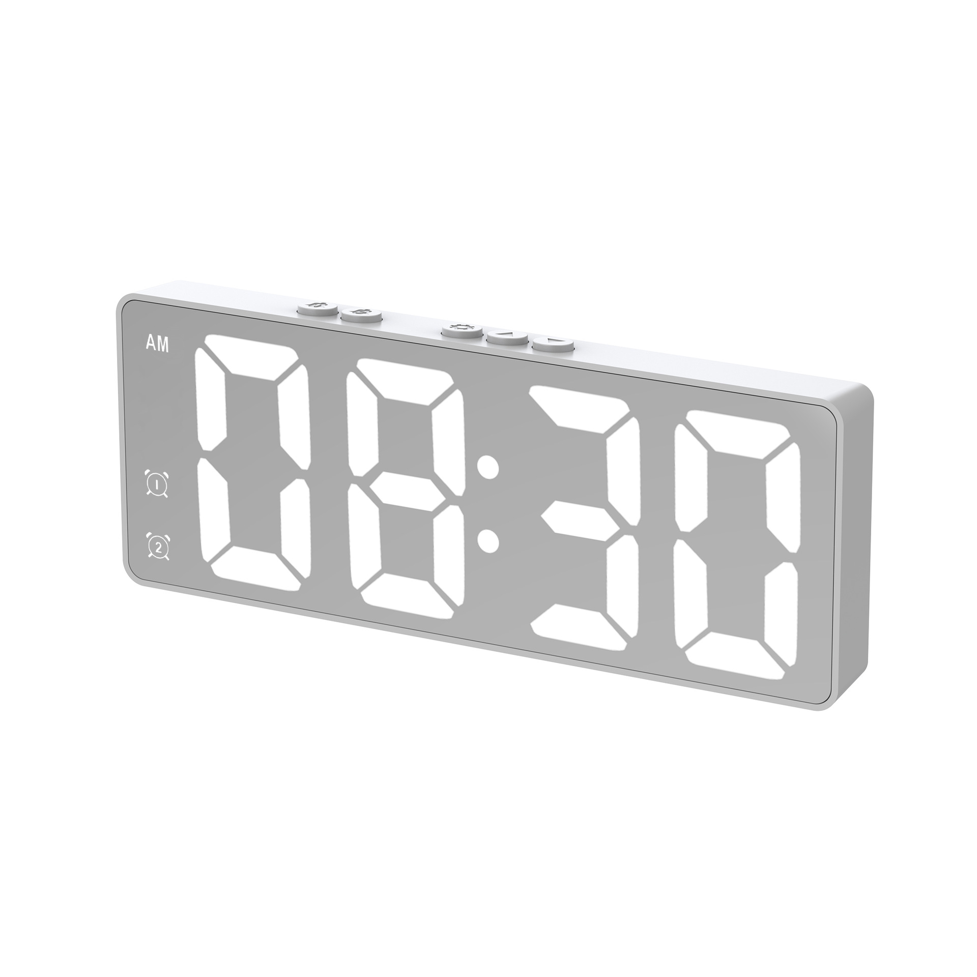 LED 디지털 알람시계 무소음 책상시계 학생용 미러 탁상시계