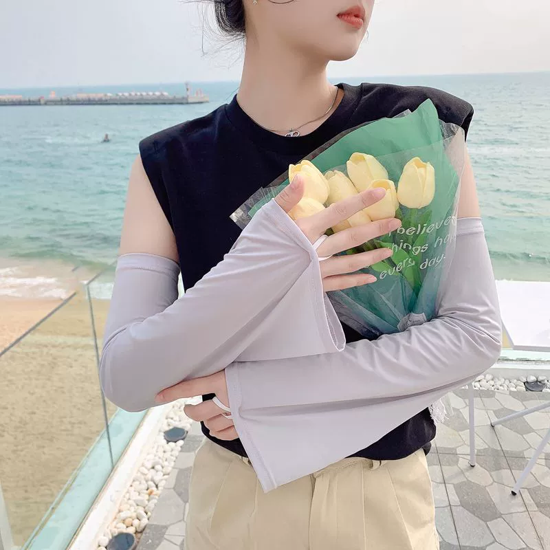 Симпатичные в стиле ледяного шелка подсолнечника свободные солнцезащитные рукава больших размеров летние корейские стиль вождения УФ-защита ледяные рукава