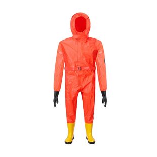 Firefighting Heavy-Duty Chemical Protective Clothing Fully Enclosed Acid and Alkali Resistant One-Piece Clothing Anti-Corrosion Lightweight Chemical Protective Clothing Secondary Chemical Protective Clothing