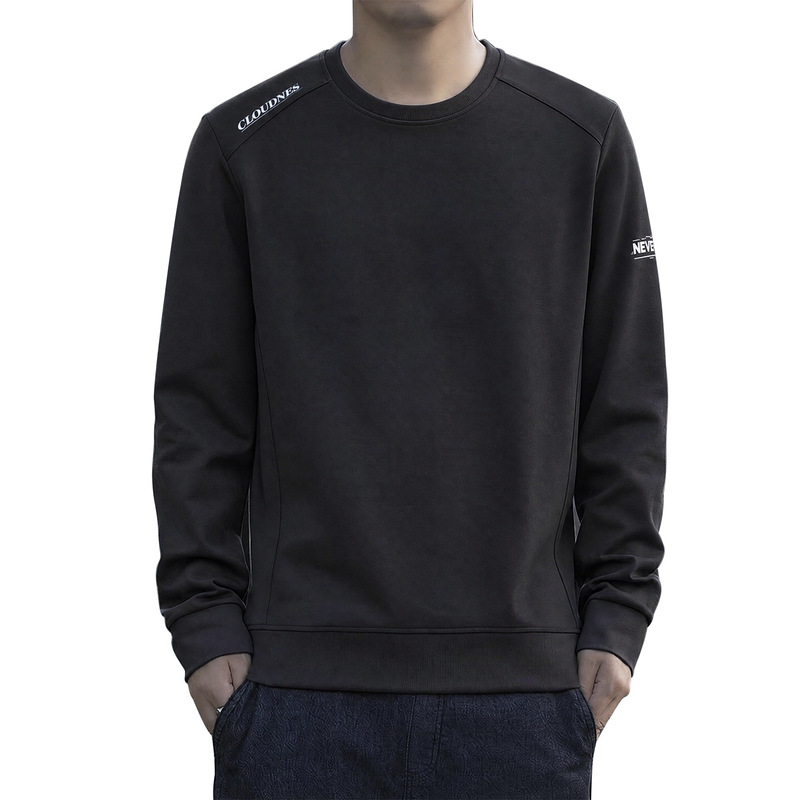 Men's autumn and winter sweatshirts 2026 new loose-fit versatile simple round-neck pullover long-sleeve T-shirt plus size Men's autumn and winter sweatshirts 2026 new loose-fit versatile simple round-neck pullover long-sleeve T-shirt plus size