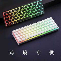 61キー発光ゲーミングミニキーボード ビジネスオフィス用ポータブルミニRGB有線コンピューターキーボード