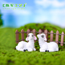 仿真绵羊 苔藓微景观树脂手工彩绘生肖羊动物小摆件装饰配件