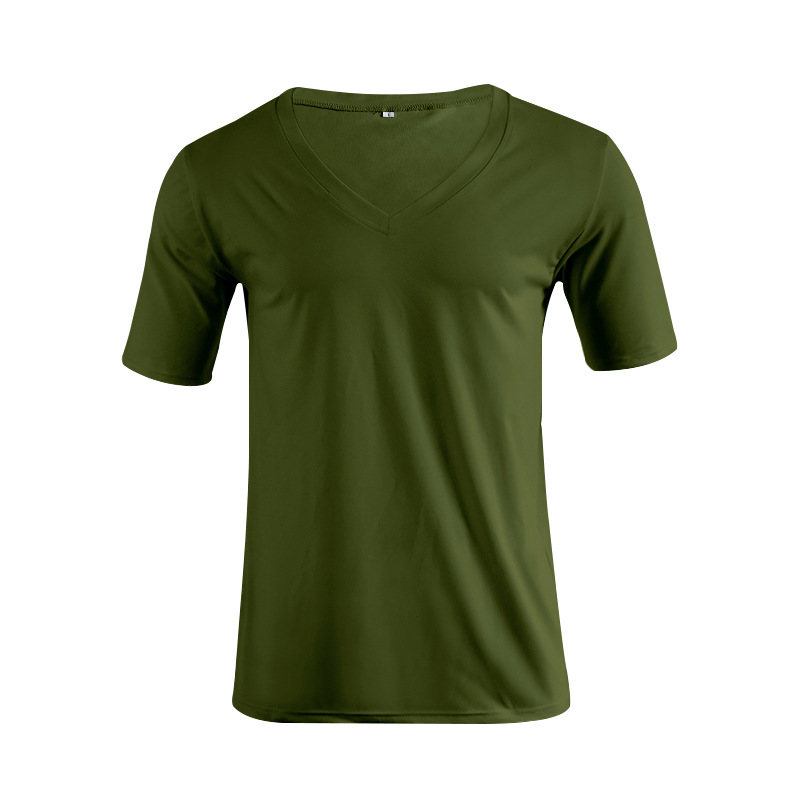 Verano 2023 camiseta de los hombres ropa transfronteriza europea y americana comercio exterior de los hombres de cuello en V color sólido más tamaño casual Camiseta de manga corta