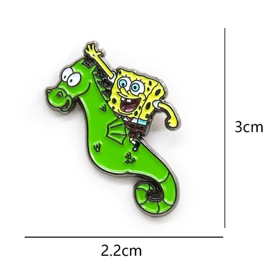 SpongeBob and Seahorse Flying Dutchman Plankton Funny Animation Enamel Pin Badge Accessories (Yaxa sancaqları) - d12-04-b06a202205-15