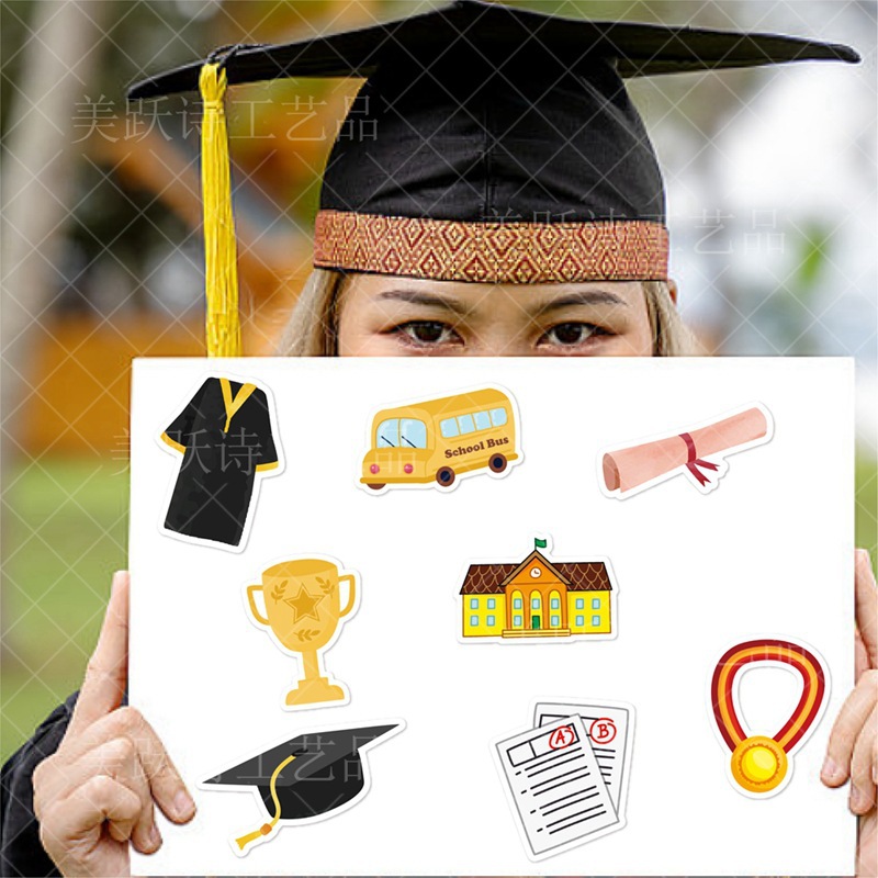 Pegatinas de decoración de fiesta de graduación de Kindergarten transfronterizo temporada de graduación decoración de regalo pegatinas adhesivas pegatinas de sellado