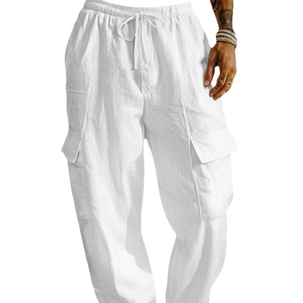 2024 autumn new wok jogging pants, long pants with dawsting, elastic waist, multiple pockets, flat, beathable_voghion.com