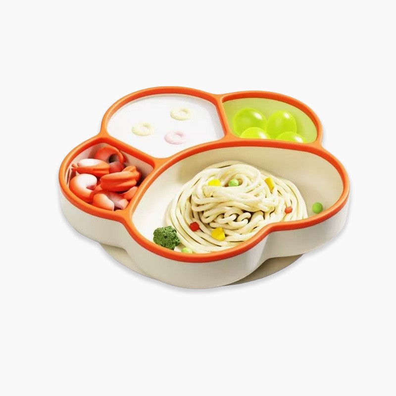 귀여운 곰 발 디너 플레이트 - 아몬드 커스터드
