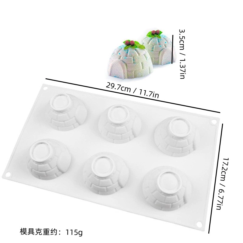 Silicone mousse mold Italy, white 21×21×4 cm, food-grade flexible baking tray