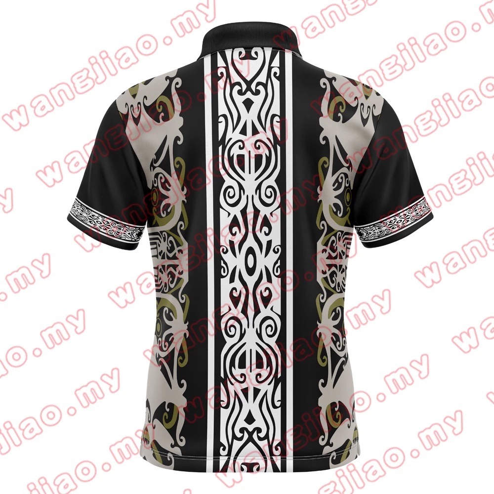 Camisa de polo transpirable de malla suelta de verano para hombre con estampado 3D con estampado retro clásico, camisa POLO con botones de manga corta