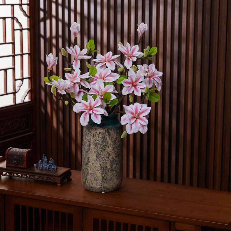 手感小西湖玉兰花婚庆中式家居客厅餐桌装饰古风拍照玉兰花仿真花假花详情7