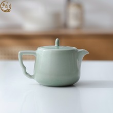 青灰釉泡茶壶带过滤手工单壶正把壶功夫茶具陶瓷简约家用泡茶壶