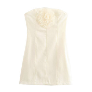 2024 cross-border wholesale autumn new women's solid color pullover collar sleeveless flower decorative tube top