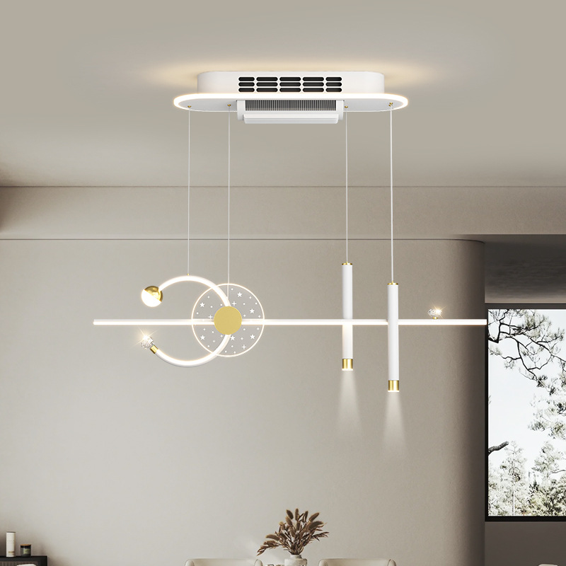 Lámpara de ventilador sin hoja de espectro completo lámpara de comedor nórdica moderna atmósfera artística creativa mesa de comedor bar luz de restaurante simple