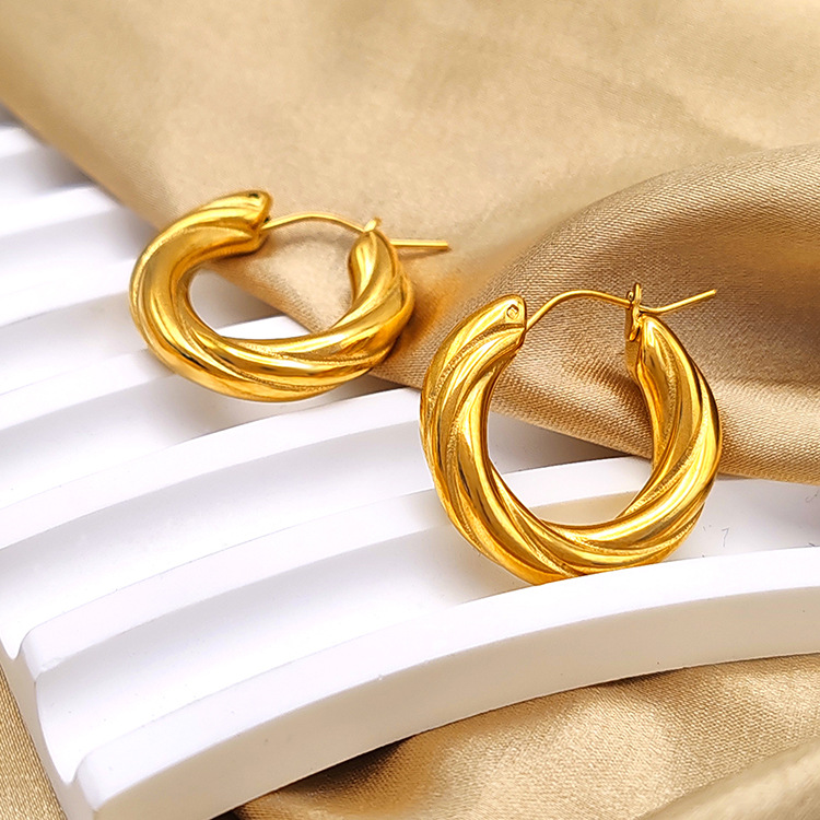 11g Weight 0.05µm-0.08µm Gold Plating Thickness PVD Coated Gold Plating Process 304 Stainless Steel Ear Needle Material 14K Real Gold Plated, Real Gold Plated Plating Material Hoop Earrings Classification 1 Pair Quantity Daily Occasion 304 Stainless Steel Material Geometric Pattern Women's Gender Simple Style Style Waterproof Non Tarnish, Plating Craft PVD Coated 18K Gold Real Gold Plated Geometric Stainless Steel Simple Style Waterproof Non Tarnish Hoop Earrings 17