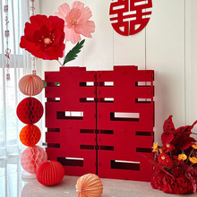 婚房客厅仿真花立体组合套装无纺布立体喜字落地超大摆件订婚布置