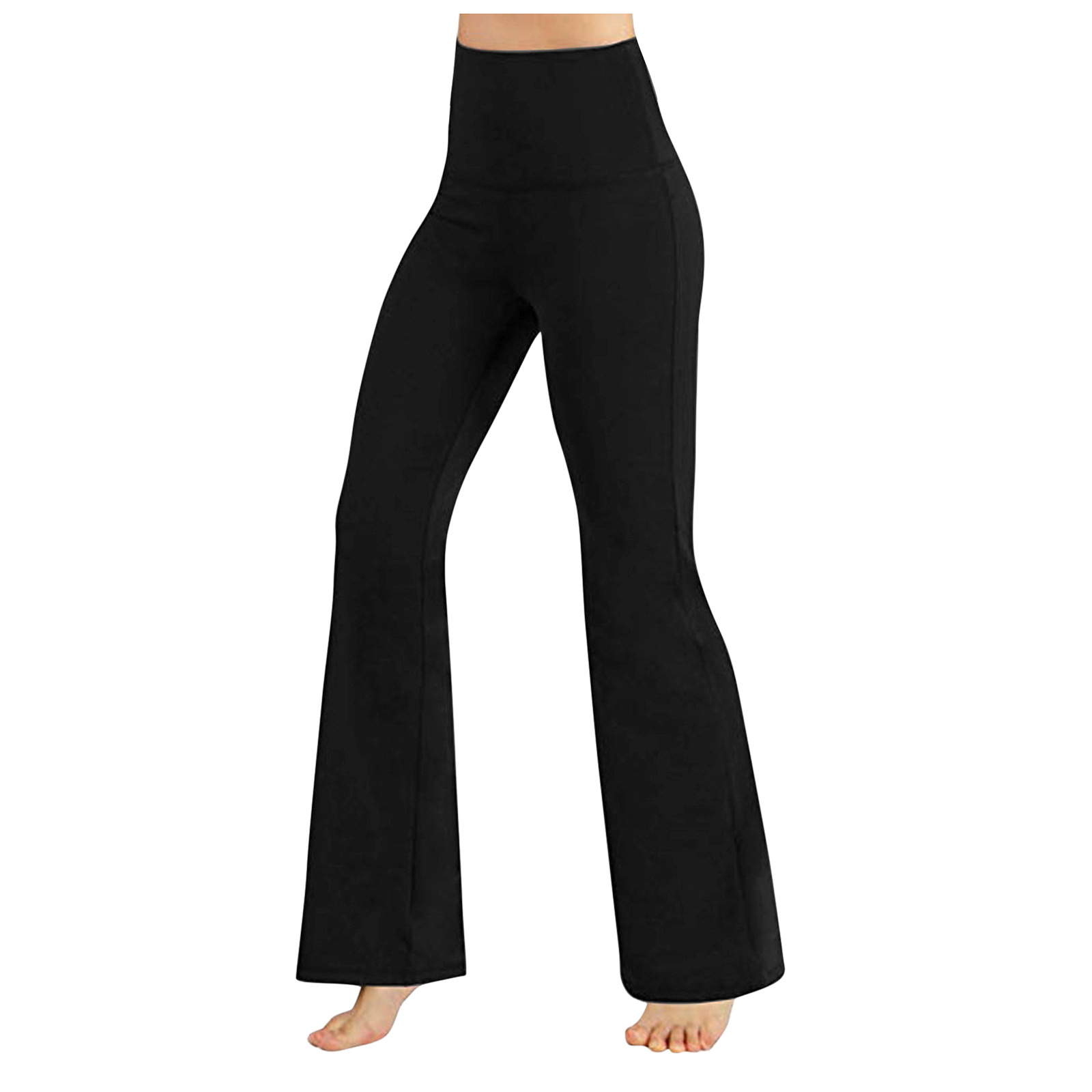 Women's Clothing fashionable slimming new high waisted high elastic solid color large leg pants casual yoga pants _voghion.com