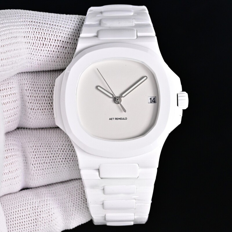 Black and white ceramic watch Nautilus all-ceramic waterproof mechanical watch fully automatic mechanical men's watch