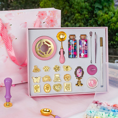 Fire paint seal gift box wholesale cherry blossom fire paint wax grain set complete set of envelope sealing wax Valentine's Day college entrance examination gift