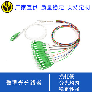 Chongqing sales 1 minute 12 PLC optical splitter 0.9MM color differential SC/ECC 1 minute 12