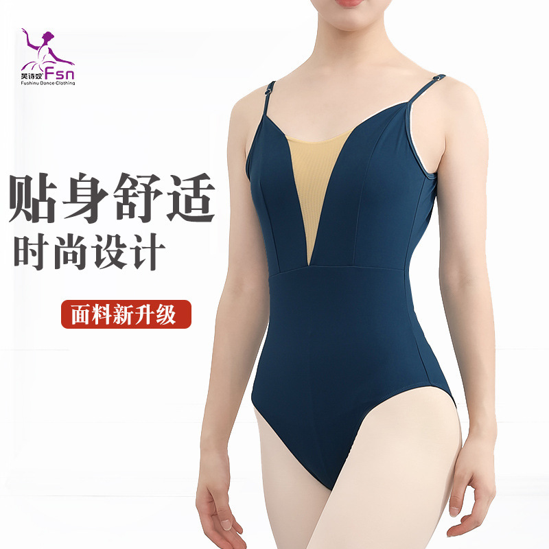Fushinu Dance Training Leotard Gymnastics Suit Mesh One-Piece Bodysuit for Adult Women Ballet Practice Tight-Fitting Fushinu Dance Training Leotard Gymnastics Suit Mesh One-Piece Bodysuit for Adult Women Ballet Practice Tight-Fitting