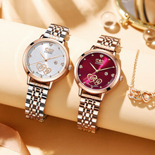 瑞士正品女士手表小众轻奢女式学生防水日历高颜值送女友石英腕表