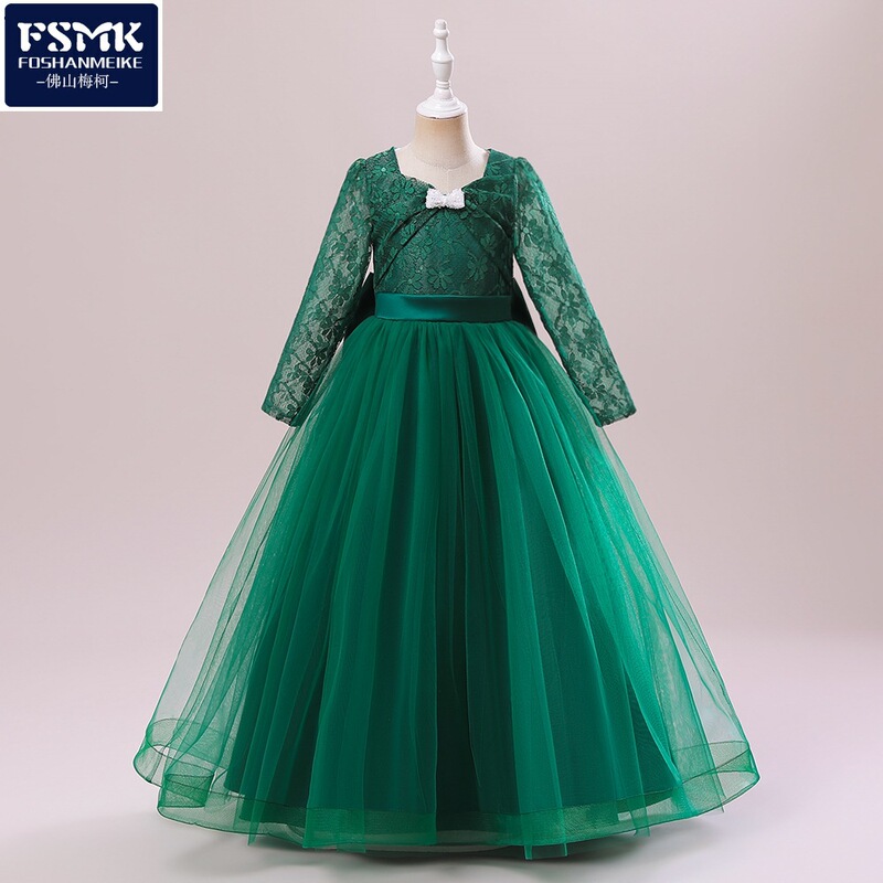 2026 Amazon New Children's Dress, Youth Lace Wedding Dress, Long Mesh Tutu Skirt, Princess Dress