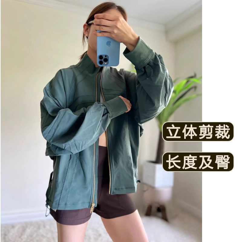Lulu Zgly Bat Sleeve Sports Jacket Outdoor Training Jacket New Running Fitness Casual Yoga Wear for Women