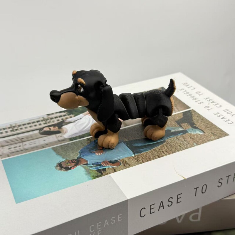 3D Printed Artificial Puppy Ornaments, Swinging Dachshund Movable Joints, Gift Toys, Trendy Hand-Made Dachshunds
