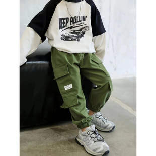 Z 68583 Kids loose cargo casual pants ��ͯ���ɹ��b���eѝ
