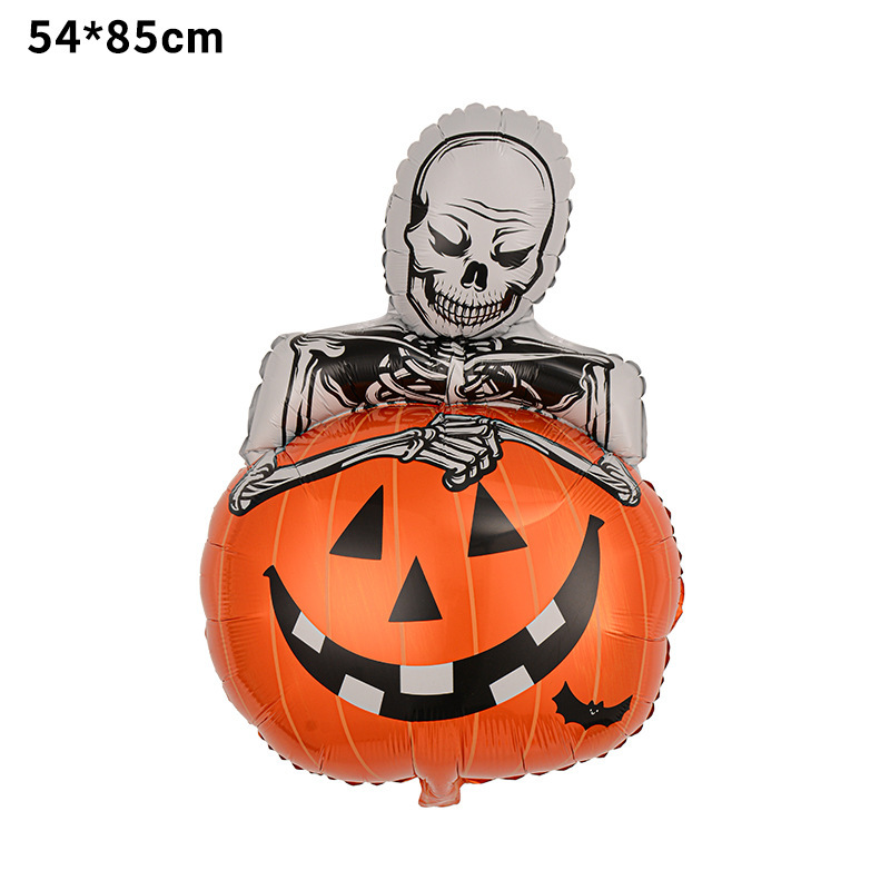 Globo de película de aluminio de Halloween nuevo tema de bruja de dibujos animados calabaza fiesta de Halloween diseño de globos en forma de fantasma