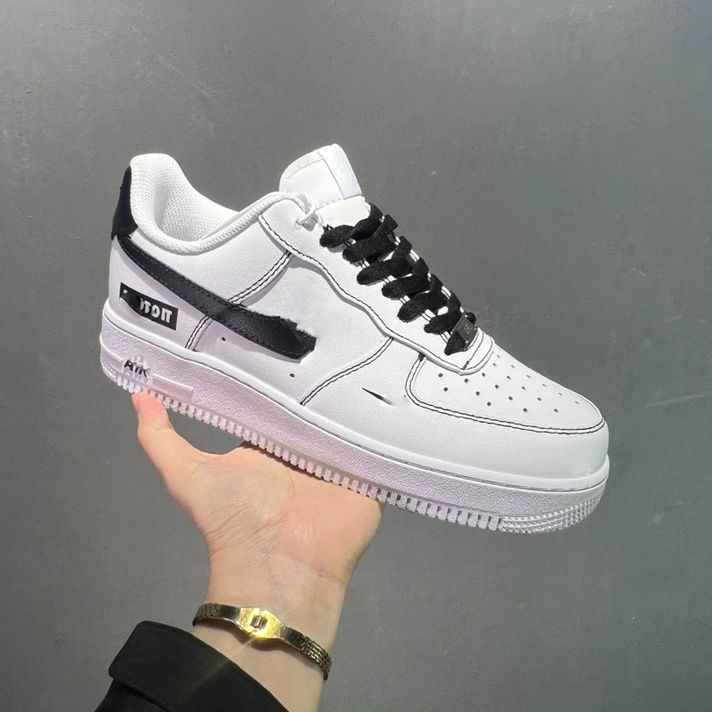 Pure Original Af1 Air Force Sneakers Brown and Blue Low-Top Retro Casual Versatile Sports Shoes Thick-Soled Heightening Men's and Women's Work Clothing Shoes