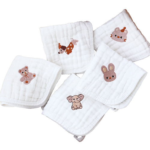 Six-layer bubble gauze baby square towel soft absorbent baby exclusive face towel A class newborn drool towel 