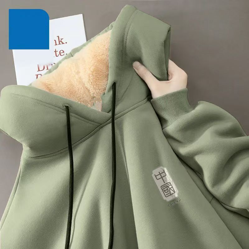New Chinoiserie Thick Cashmere Hooded Sweatshirt Men's Winter Warm Fleece-Lined Thickeneded Pullover Jacket 1/2 New Chinoiserie Thick Cashmere Hooded Sweatshirt Men's Winter Warm Fleece-Lined Thickeneded Pullover Jacket 1/2
