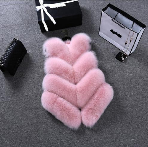 Damenbekleidung Herbst und Winter neue Mode Damen dünne Weste grau schlank warm umweltfreundliche Fuchspelzweste_voghion.com