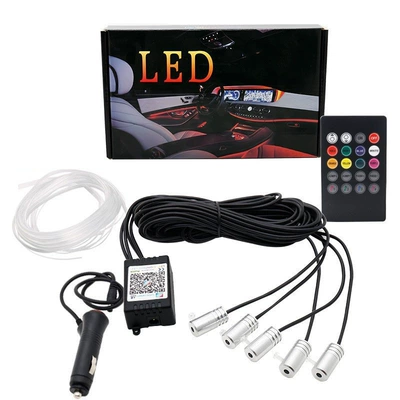 control atmosphere foot light car voice – Other lights - one-to-five-with-6-meters-optical-fiber-app-remote-control