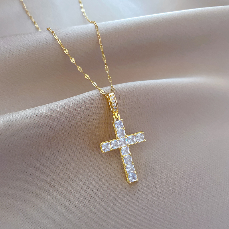 Collana statement di lusso con zirconi per donna in acciaio_voghion.com