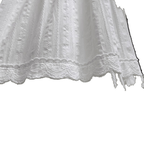 Spring New Elegant Elastic High-Waisted White Simple Commute Loose Lace Edge Versatile Fairy Semi Skirt for Women