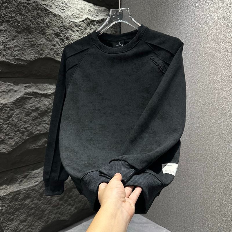 Men's Trendy Crew Neck Sweatshirt With American Lettering_voghion.com